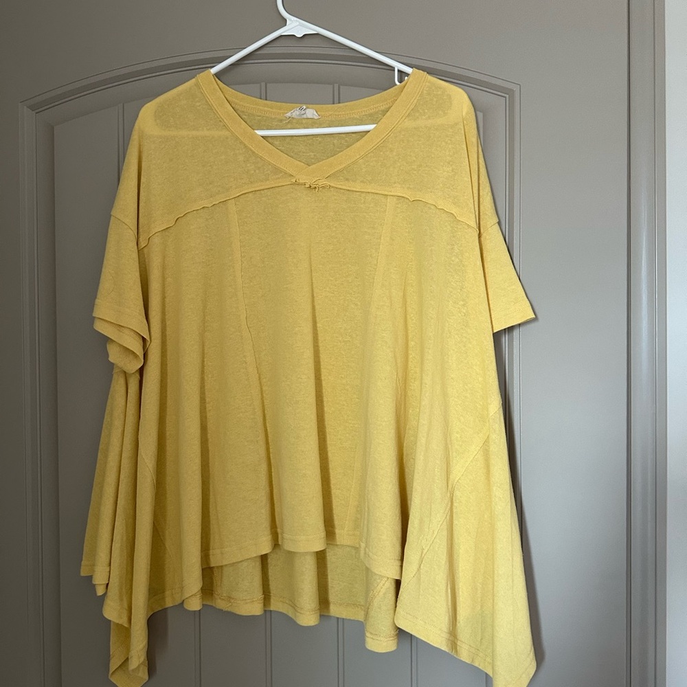 Yellow V-Neck Women's Top